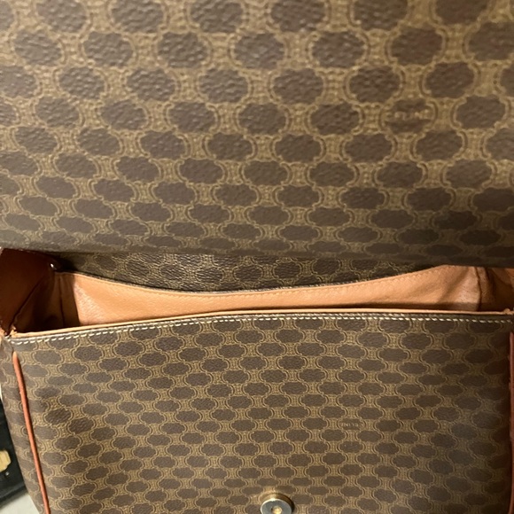 CELINE MACADAM CROSSBODY BAG ADJUSTABLE STRAP MADE IN ITALY Measures 10 X 7.5 in - Picture 8 of 16